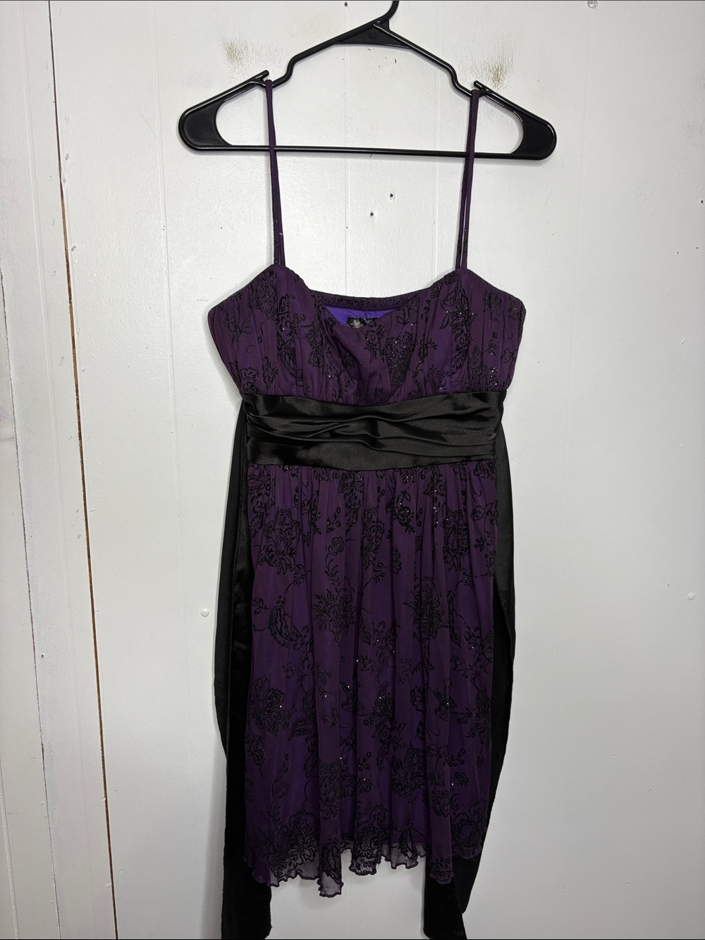 Vintage City Triangles Dress Womens M Deep Purple Sparkles Babydoll Y2K witchy